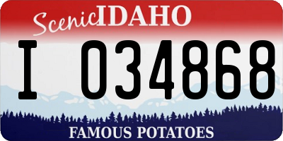 ID license plate I034868