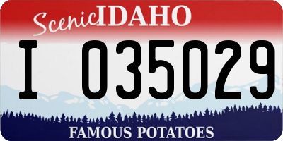 ID license plate I035029