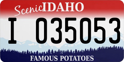ID license plate I035053