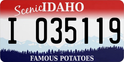 ID license plate I035119