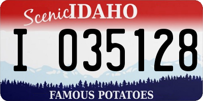 ID license plate I035128
