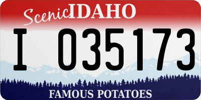 ID license plate I035173