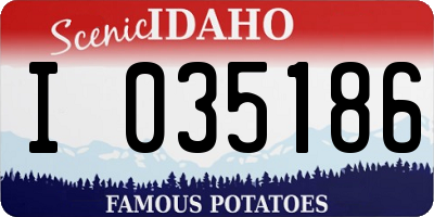 ID license plate I035186