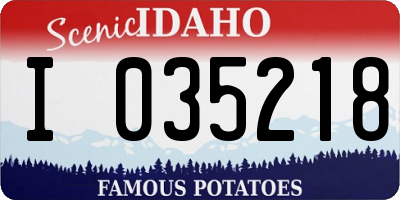 ID license plate I035218