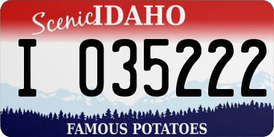 ID license plate I035222