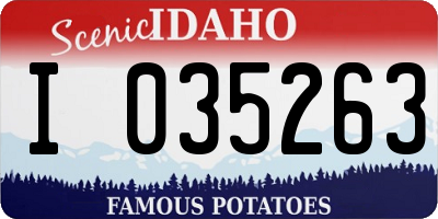 ID license plate I035263