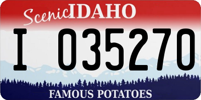 ID license plate I035270