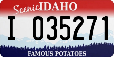 ID license plate I035271
