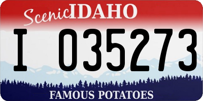 ID license plate I035273