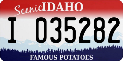 ID license plate I035282