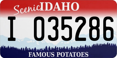 ID license plate I035286