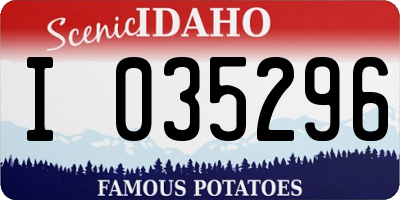 ID license plate I035296