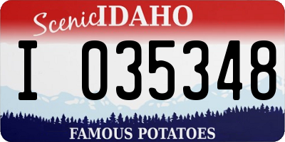 ID license plate I035348