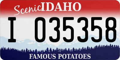 ID license plate I035358