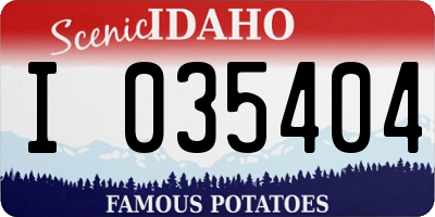 ID license plate I035404