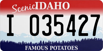 ID license plate I035427