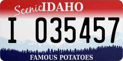 ID license plate I035457