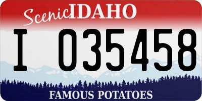 ID license plate I035458