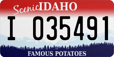 ID license plate I035491