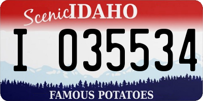 ID license plate I035534