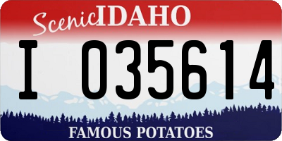 ID license plate I035614