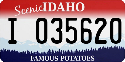 ID license plate I035620