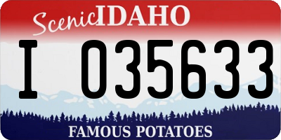 ID license plate I035633