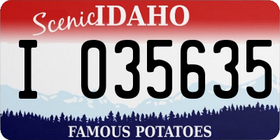 ID license plate I035635