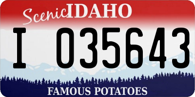 ID license plate I035643