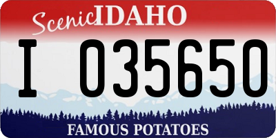 ID license plate I035650