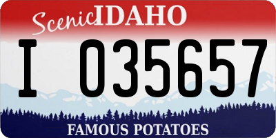 ID license plate I035657