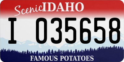 ID license plate I035658