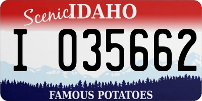 ID license plate I035662