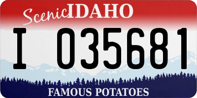 ID license plate I035681