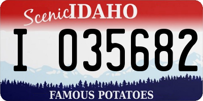 ID license plate I035682