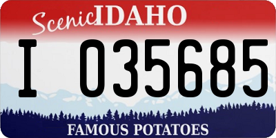 ID license plate I035685