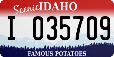 ID license plate I035709
