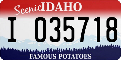 ID license plate I035718