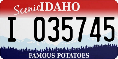 ID license plate I035745