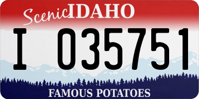 ID license plate I035751