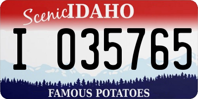 ID license plate I035765