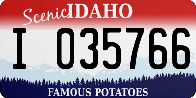 ID license plate I035766