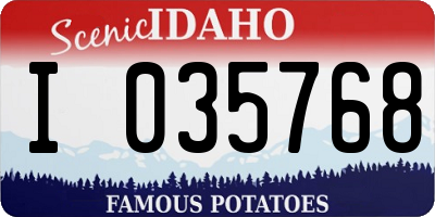 ID license plate I035768