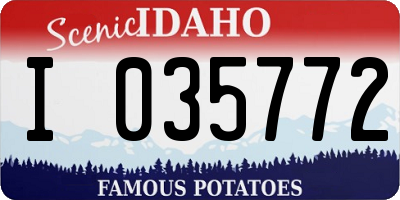 ID license plate I035772