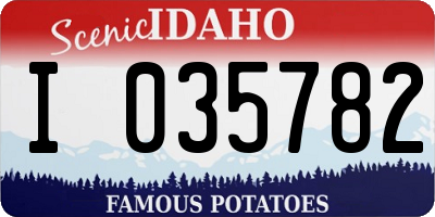 ID license plate I035782
