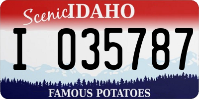 ID license plate I035787