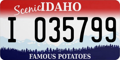 ID license plate I035799