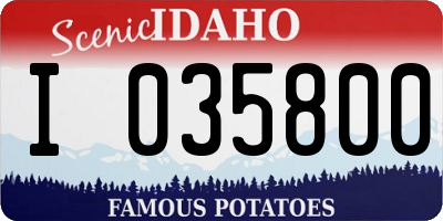 ID license plate I035800