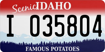 ID license plate I035804