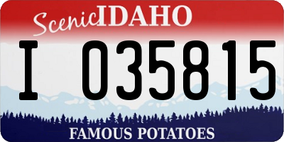 ID license plate I035815